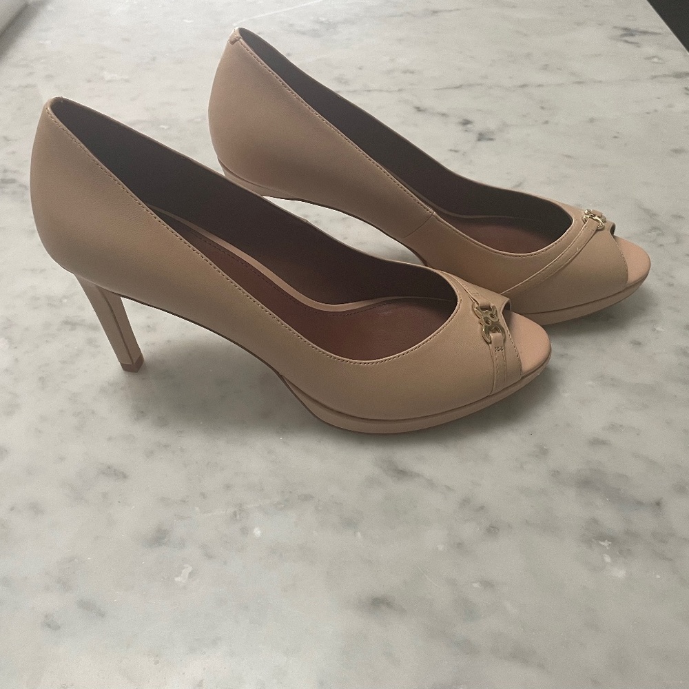Cole Haan Grand OS Peep-Toe Pump, sandstone